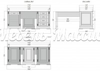 Письменный стол Верди - 203 из массива дерева Ш-180см, В-75см,Г-60см